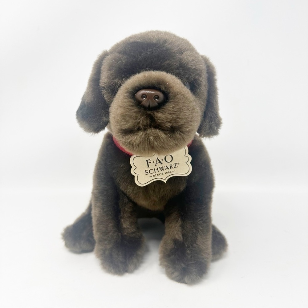 FAO Schwarz Chocolate Lab Puppy Dog Plush - Picture 1 of 6